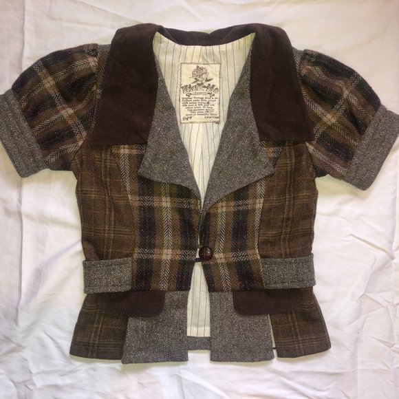 Nick & Mo Jackets & Blazers - Nick & Mo Short Sleeve Tweed Corduroy Blazer Vest